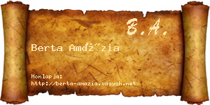 Berta Amázia névjegykártya